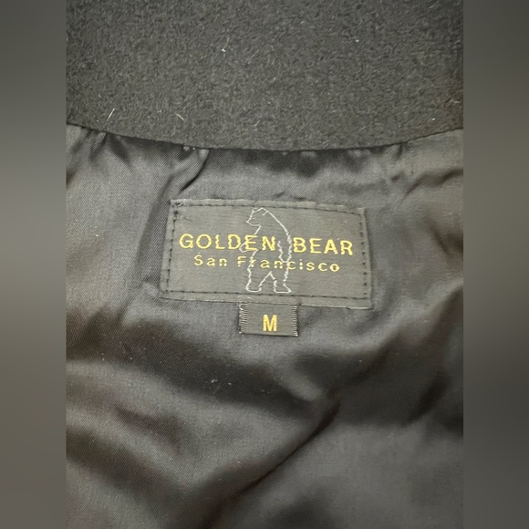 Vtg UNIVERSITY OF IOWA Golden Bear Black Leather Wool Sz Med Varsity Jacket USA! - Picture 5 of 12